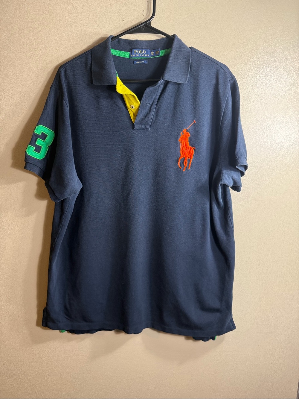 Polo Ralph Lauren Big Pony Custom Fit Polo Shirt Men's XL Navy